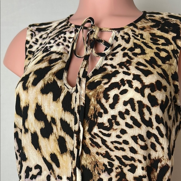 BANANA REPUBLIC ANIMAL PRINT DRESS SLEEVELESS SUMMER DRESS SIZE SMALL - Picture 3 of 11